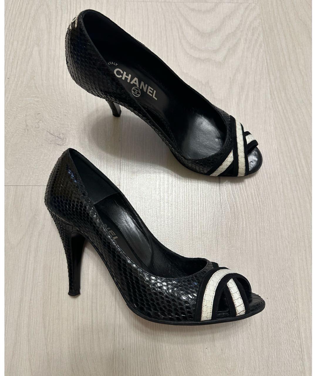 CHANEL PRE-OWNED Черные туфли из экзотической кожи, фото 9
