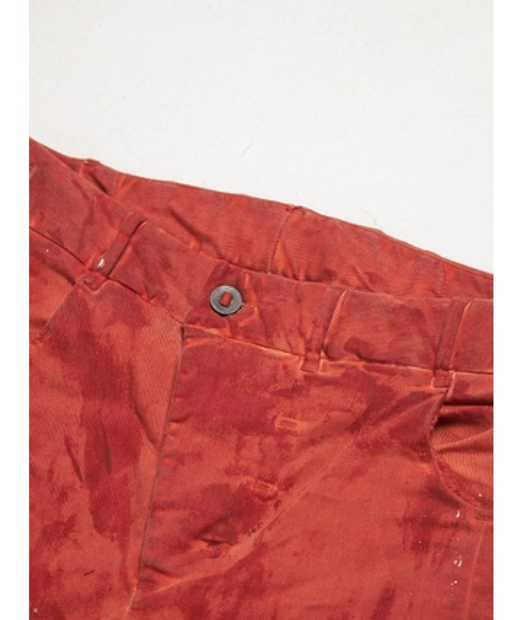 11 BY BORIS BIDJAN SABERI Красные хлопковые повседневные брюки, фото 3