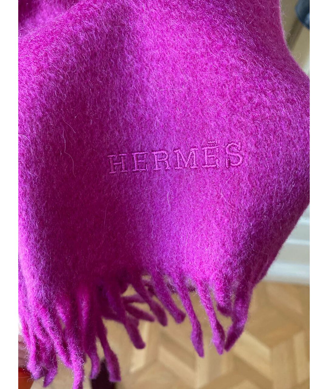 HERMES PRE-OWNED Фуксия кашемировый шарф, фото 4