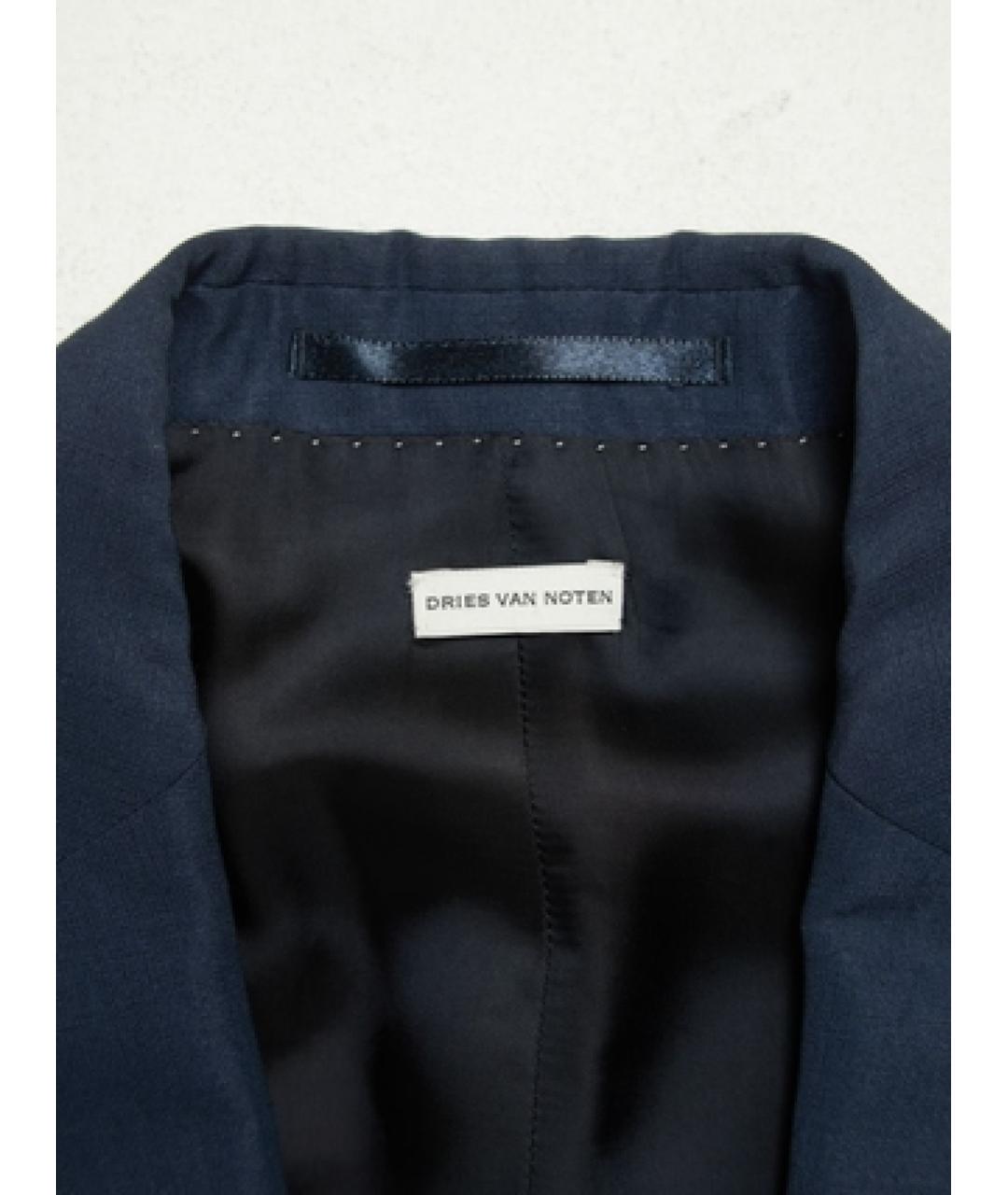 DRIES VAN NOTEN Темно-синий шерстяной пиджак, фото 4