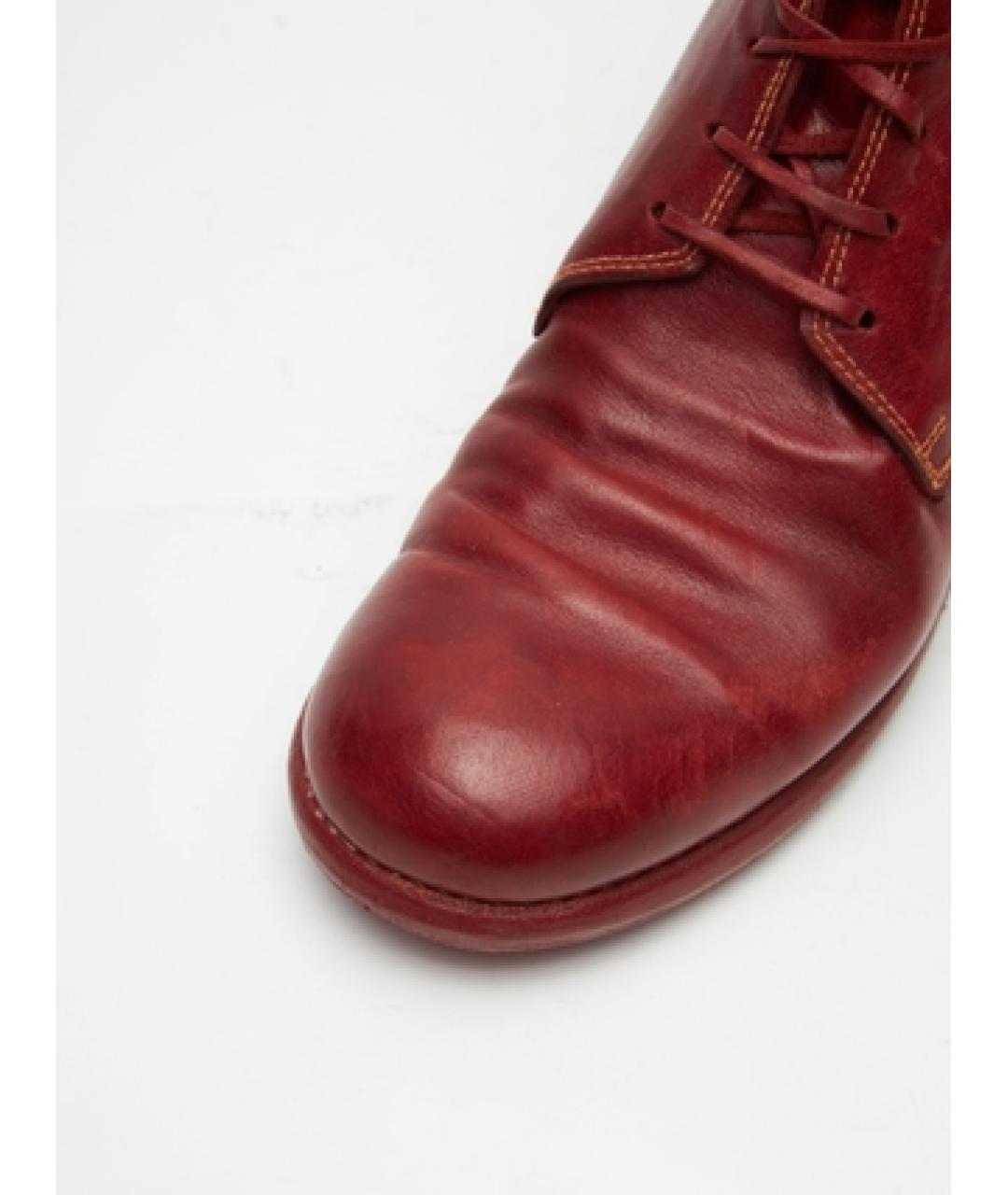 GUIDI Красные кожаные ботинки, фото 6