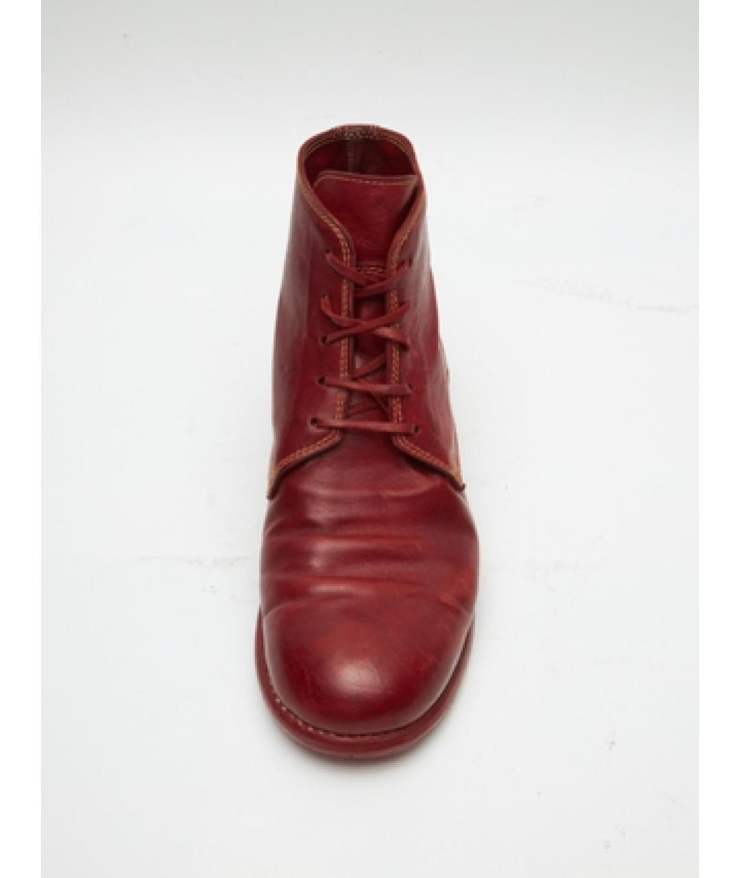 GUIDI Красные кожаные ботинки, фото 3