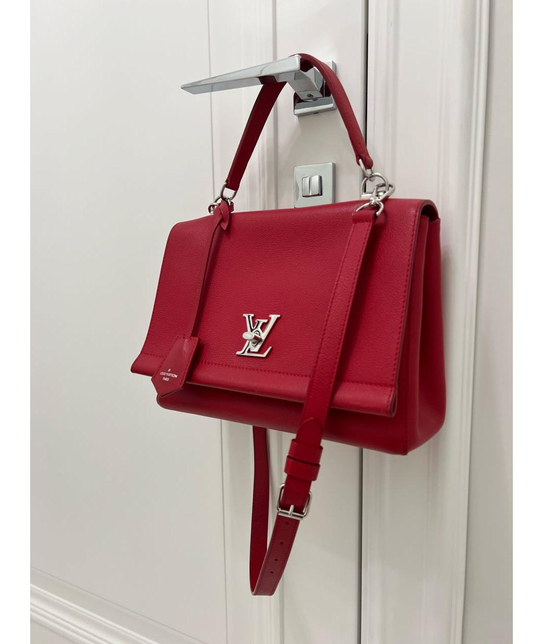 LOUIS VUITTON Красная кожаная сумка с короткими ручками, фото 2