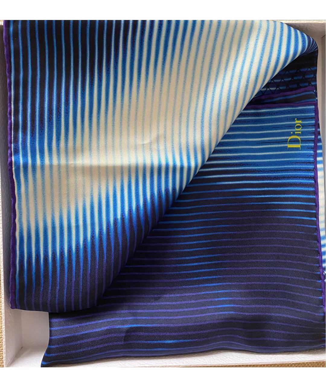 CHRISTIAN DIOR PRE-OWNED Синий шелковый шарф, фото 7