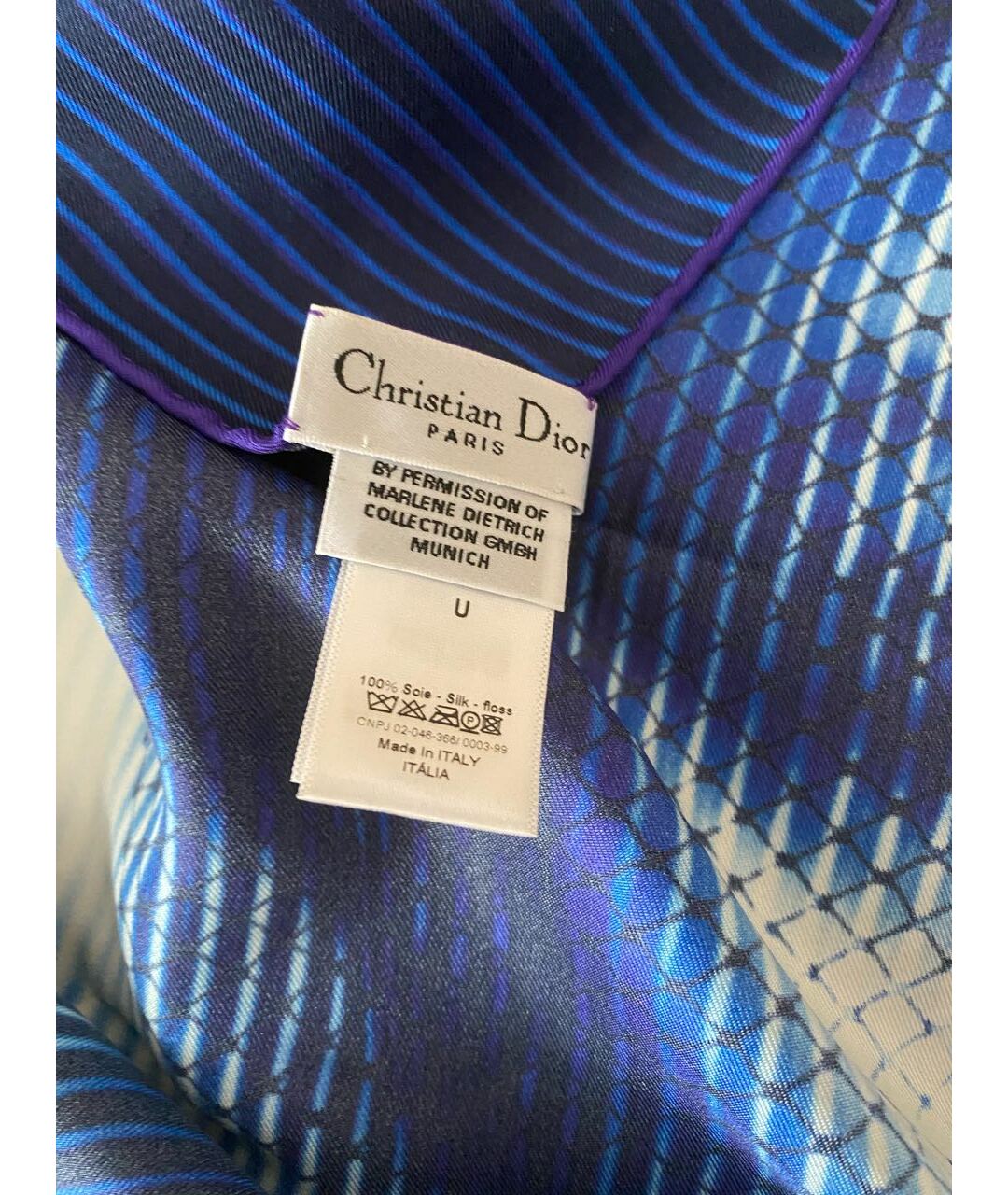 CHRISTIAN DIOR PRE-OWNED Синий шелковый шарф, фото 3