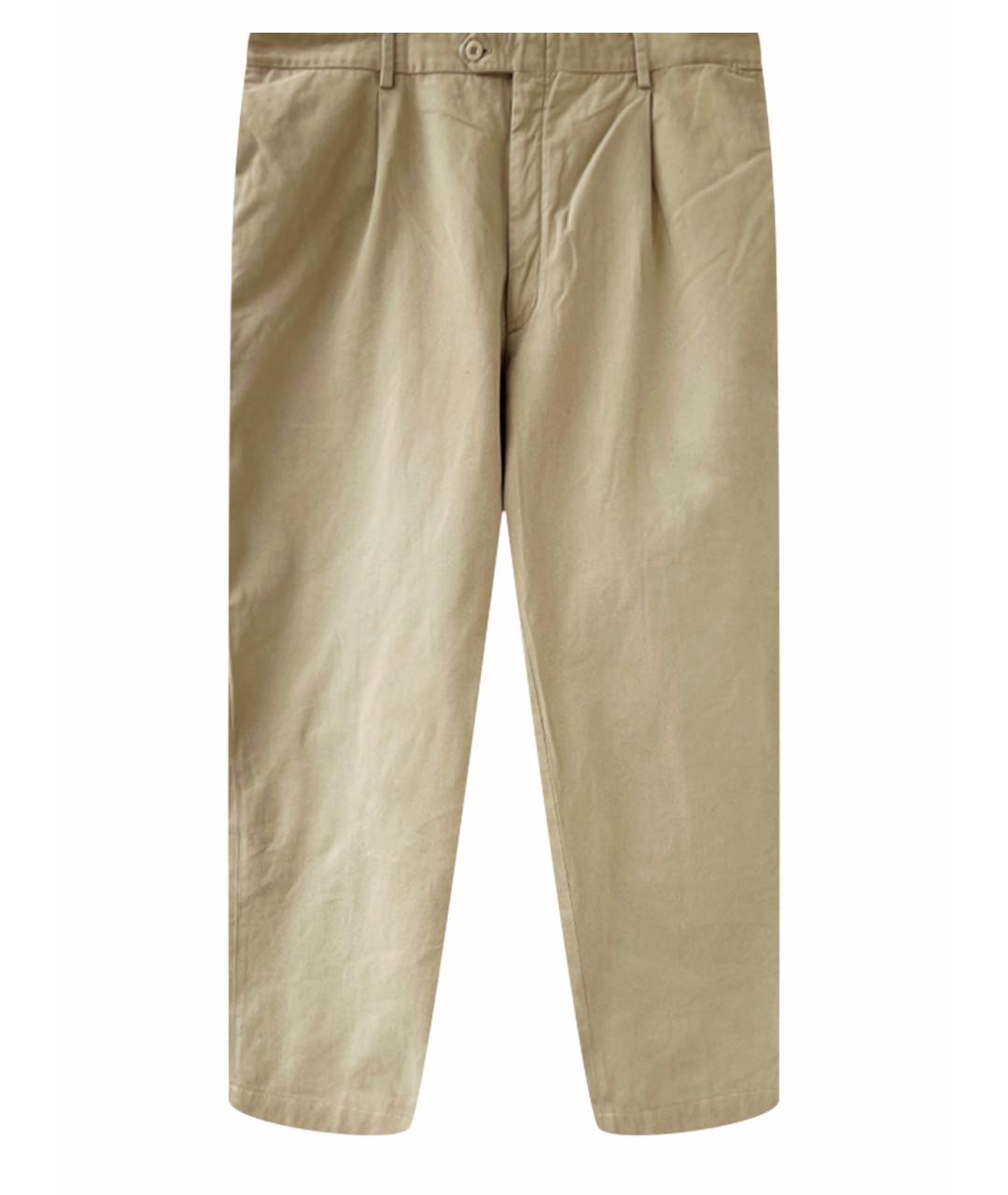 BRIONI Бежевые хлопковые брюки чинос, фото 1