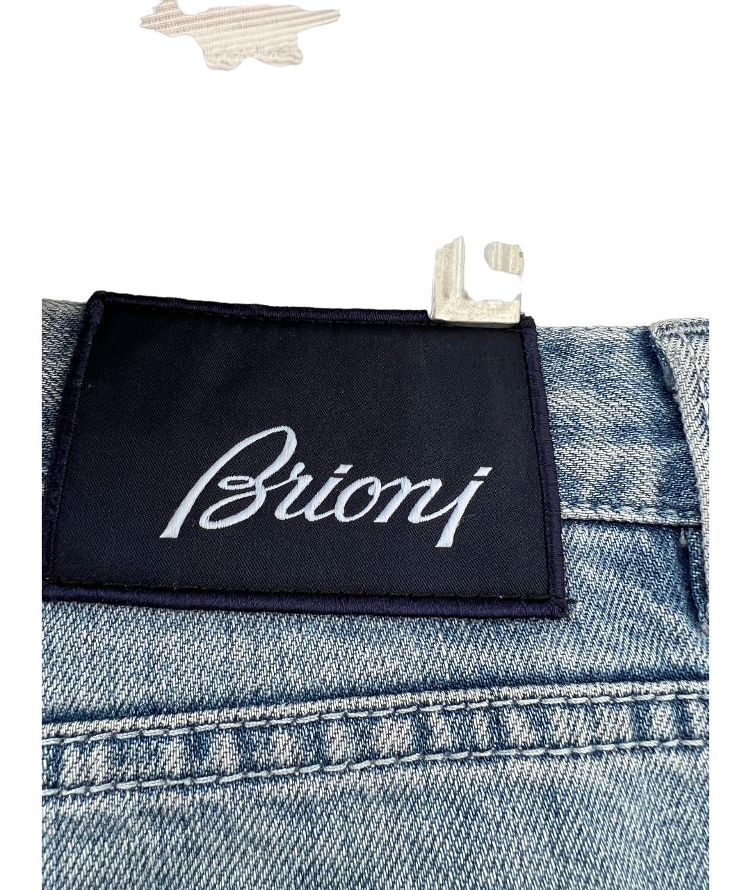 BRIONI Голубые хлопковые прямые джинсы, фото 5