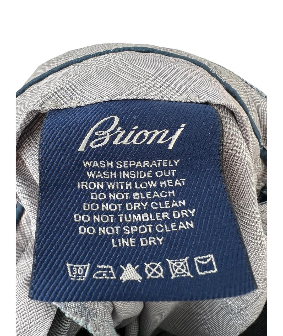 BRIONI Голубые хлопковые прямые джинсы, фото 7