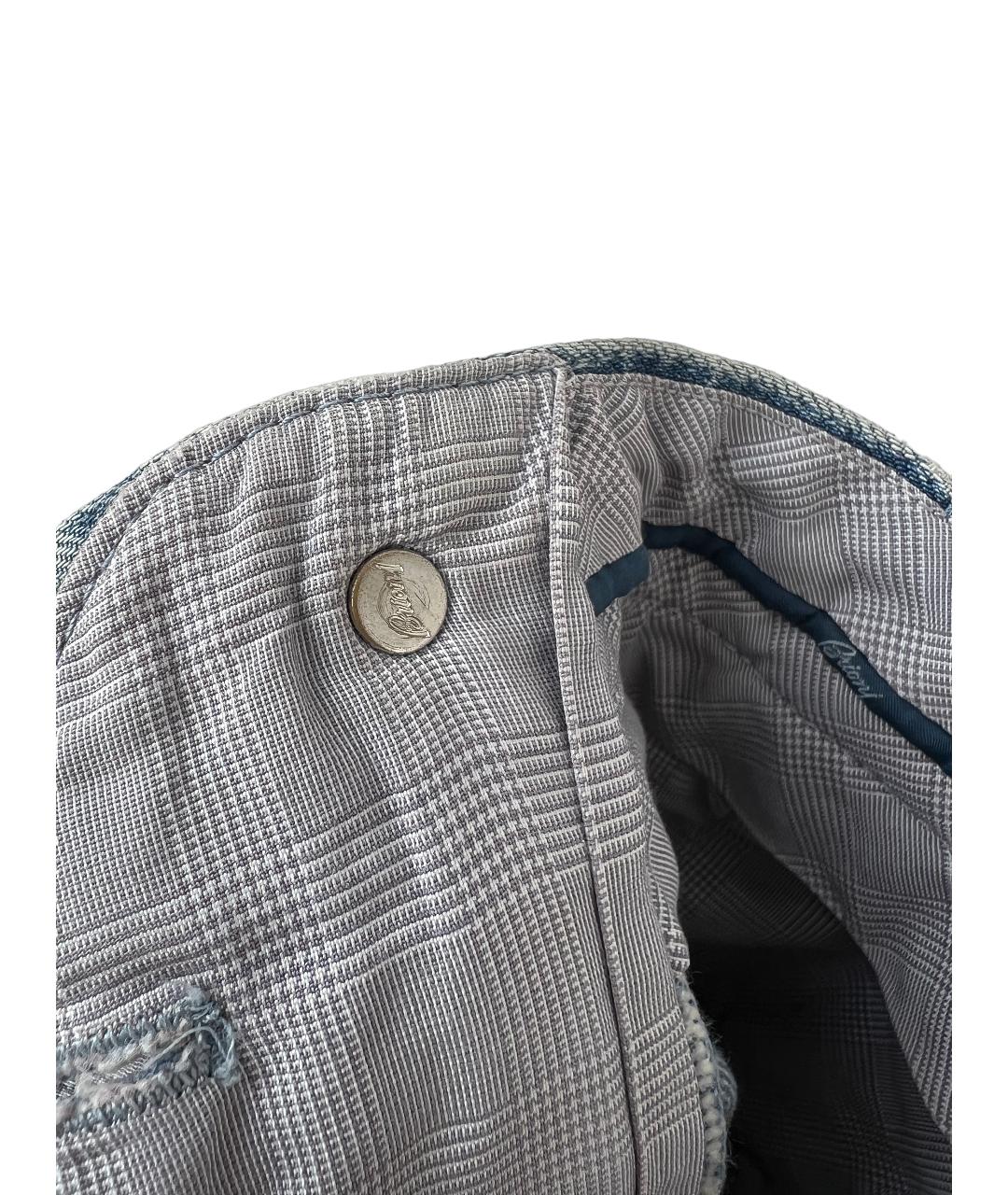 BRIONI Голубые хлопковые прямые джинсы, фото 8