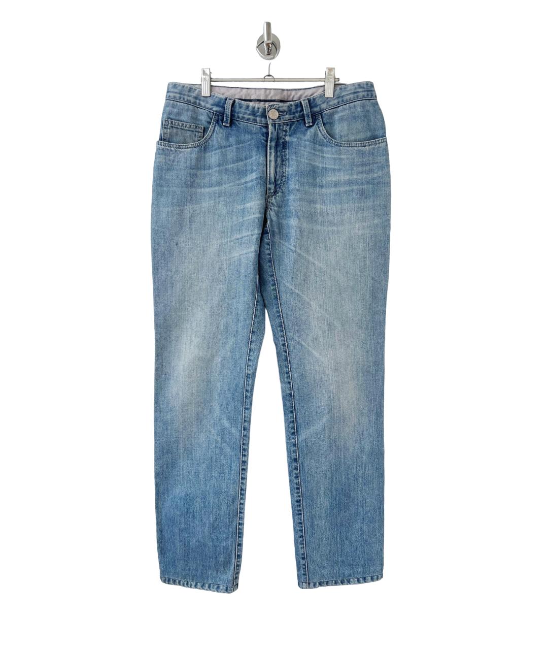 BRIONI Голубые хлопковые прямые джинсы, фото 10