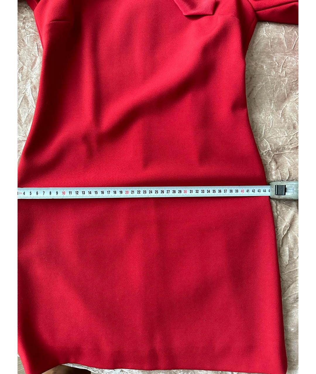 RED VALENTINO Красное вискозное коктейльное платье, фото 6