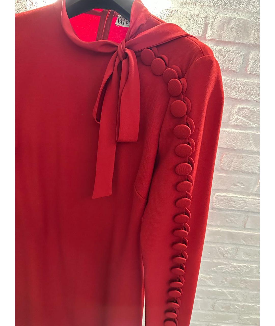 RED VALENTINO Красное вискозное коктейльное платье, фото 4
