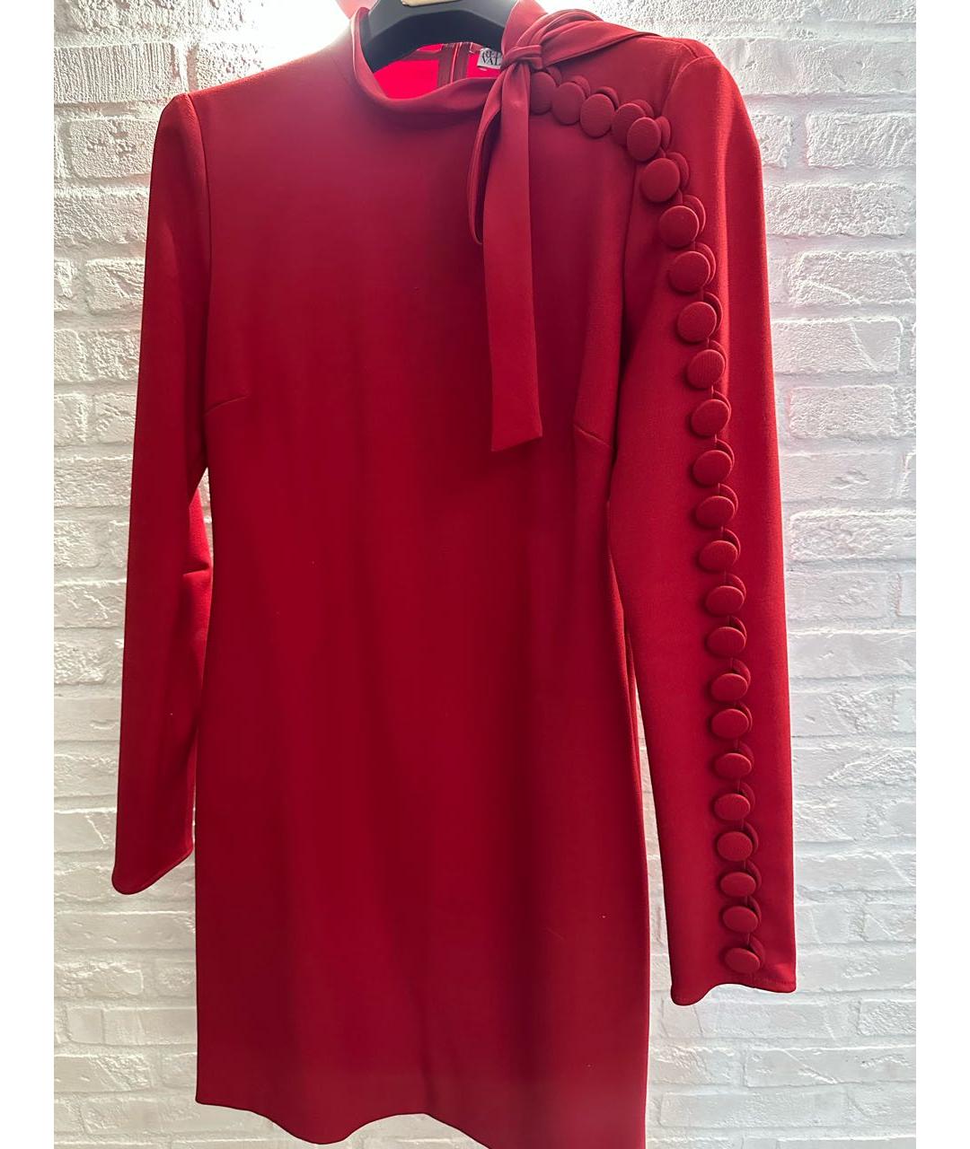 RED VALENTINO Красное вискозное коктейльное платье, фото 9