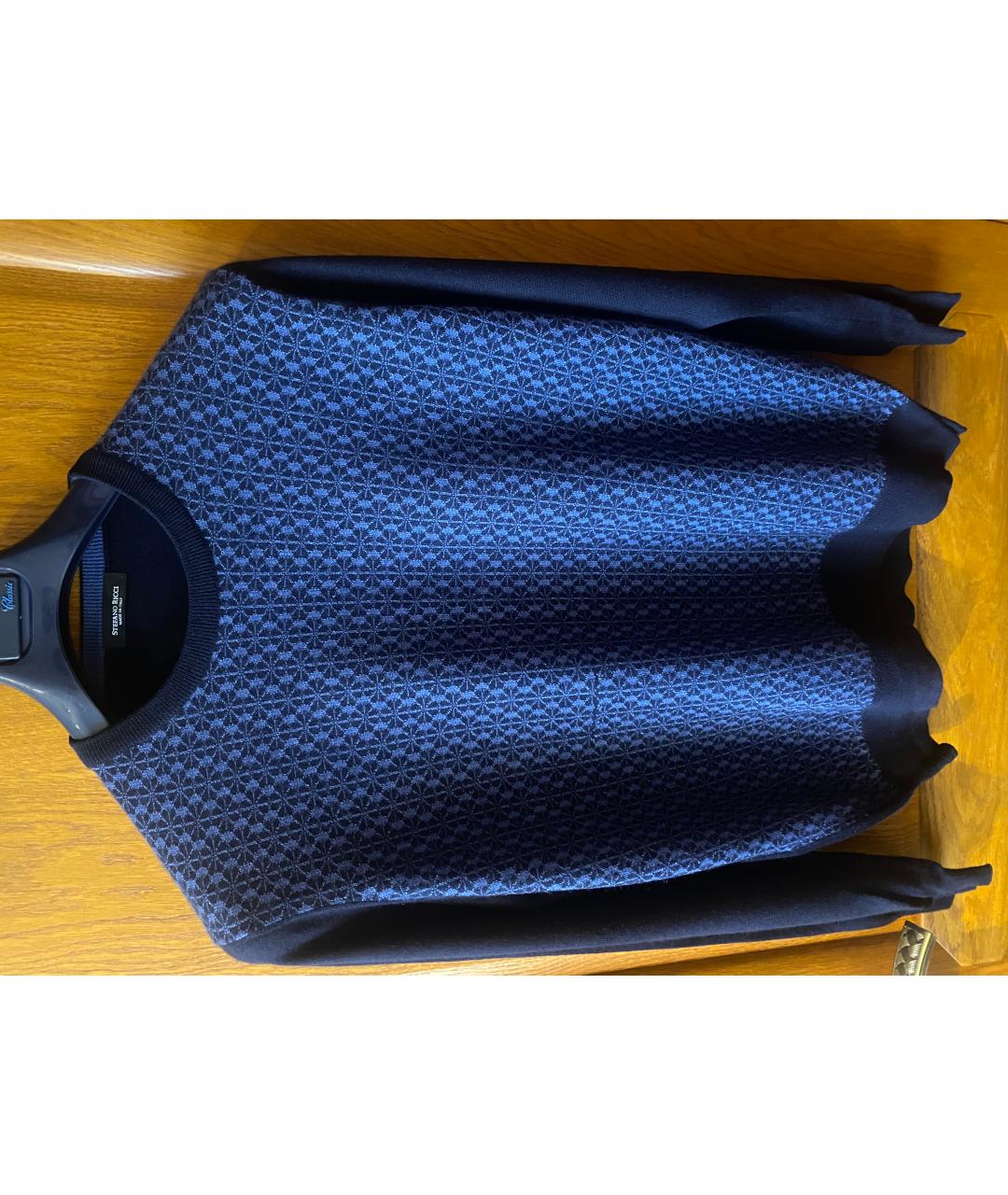 STEFANO RICCI Темно-синий кашемировый джемпер / свитер, фото 4