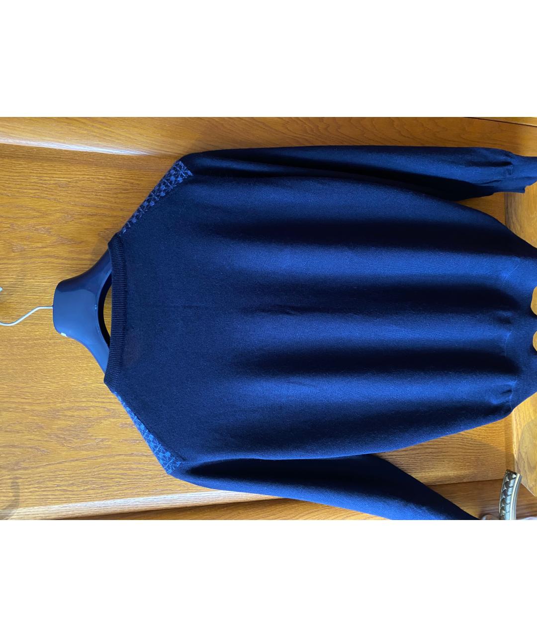 STEFANO RICCI Темно-синий кашемировый джемпер / свитер, фото 2