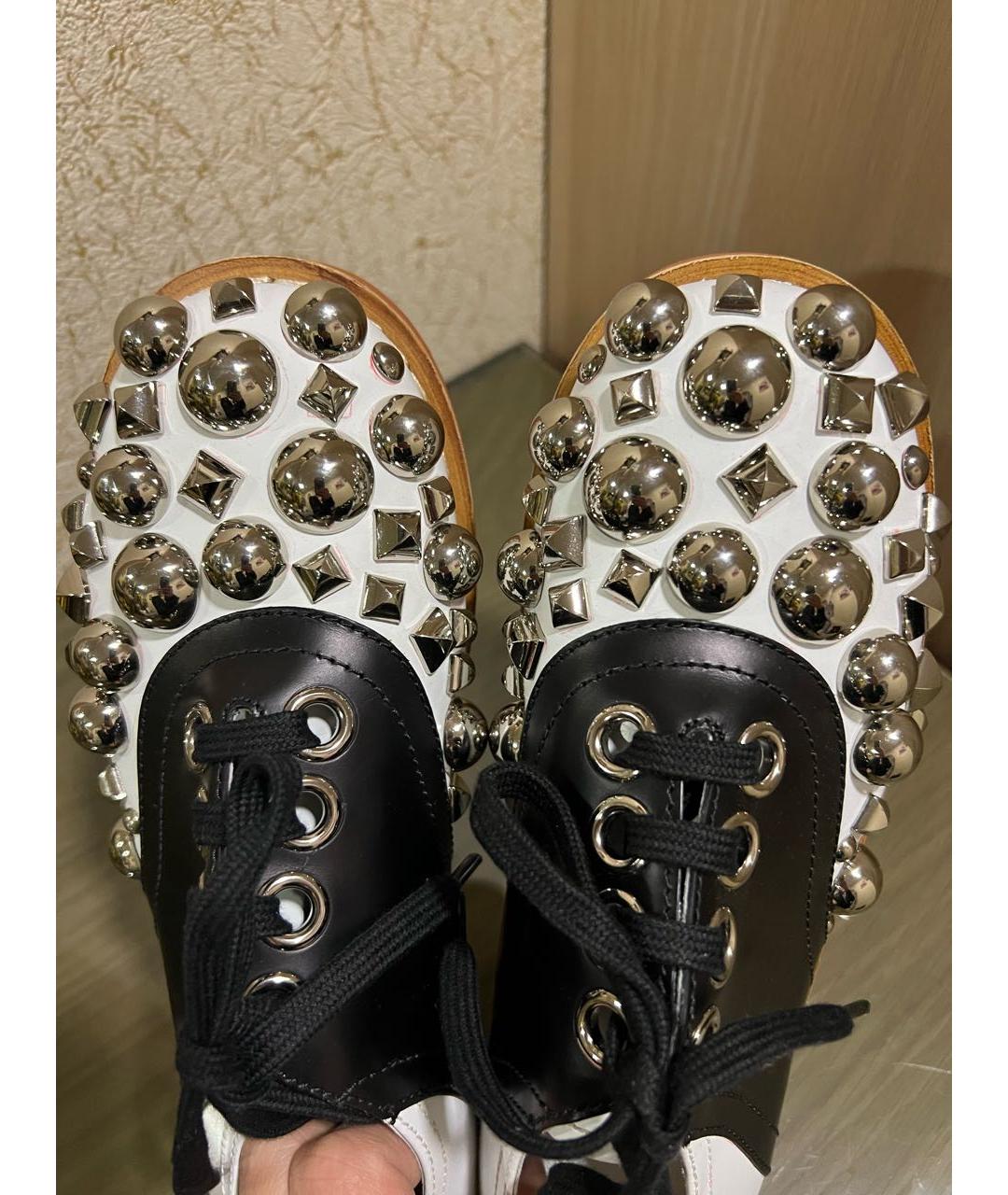 MIU MIU Белые кожаные ботинки, фото 3