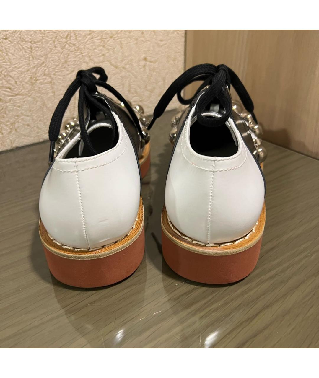 MIU MIU Белые кожаные ботинки, фото 4