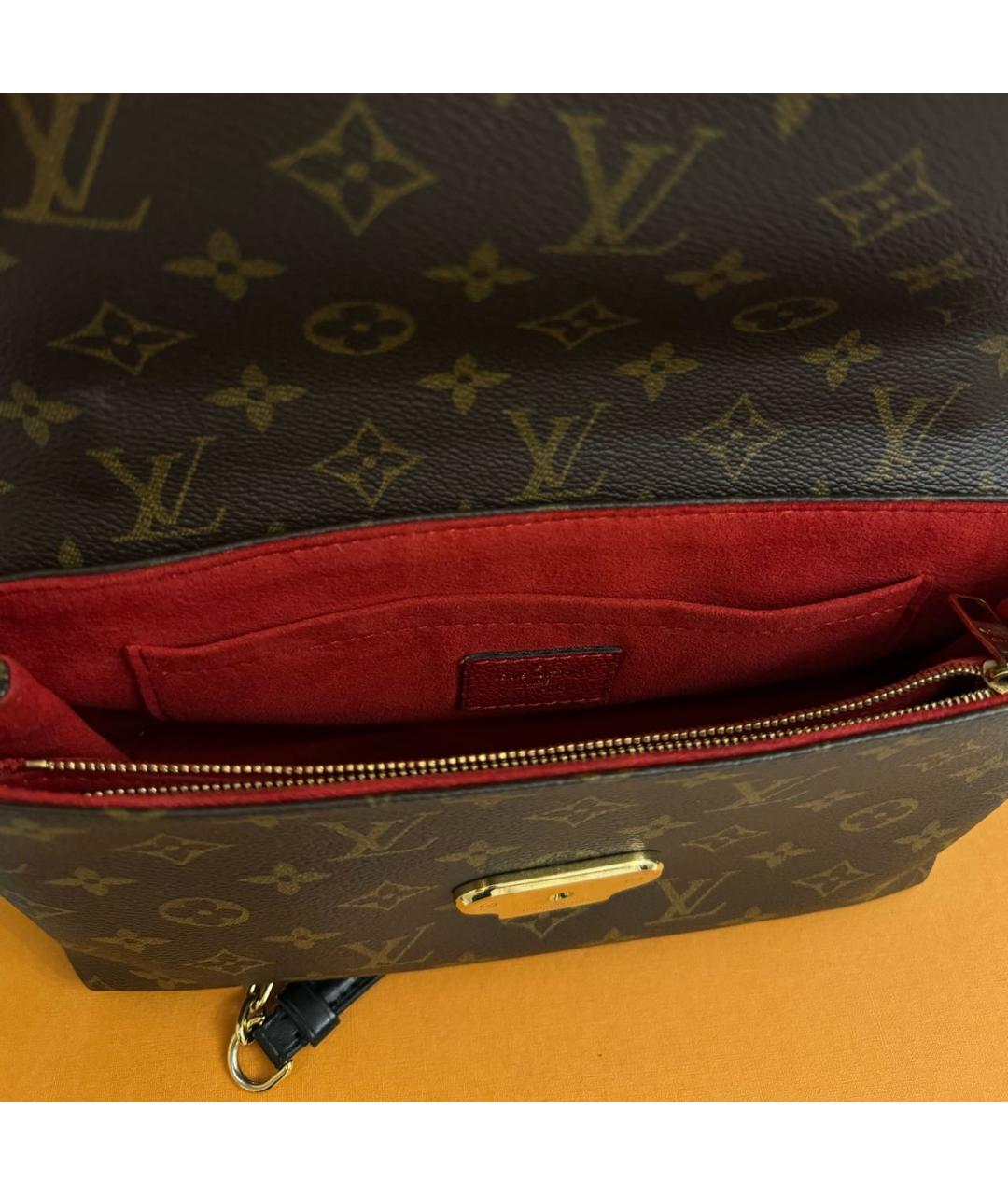 LOUIS VUITTON Коричневая сумка через плечо из искусственной кожи, фото 4