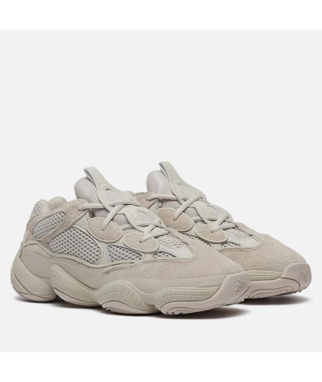 ADIDAS YEEZY Бежевые замшевые низкие кроссовки / кеды, фото 2