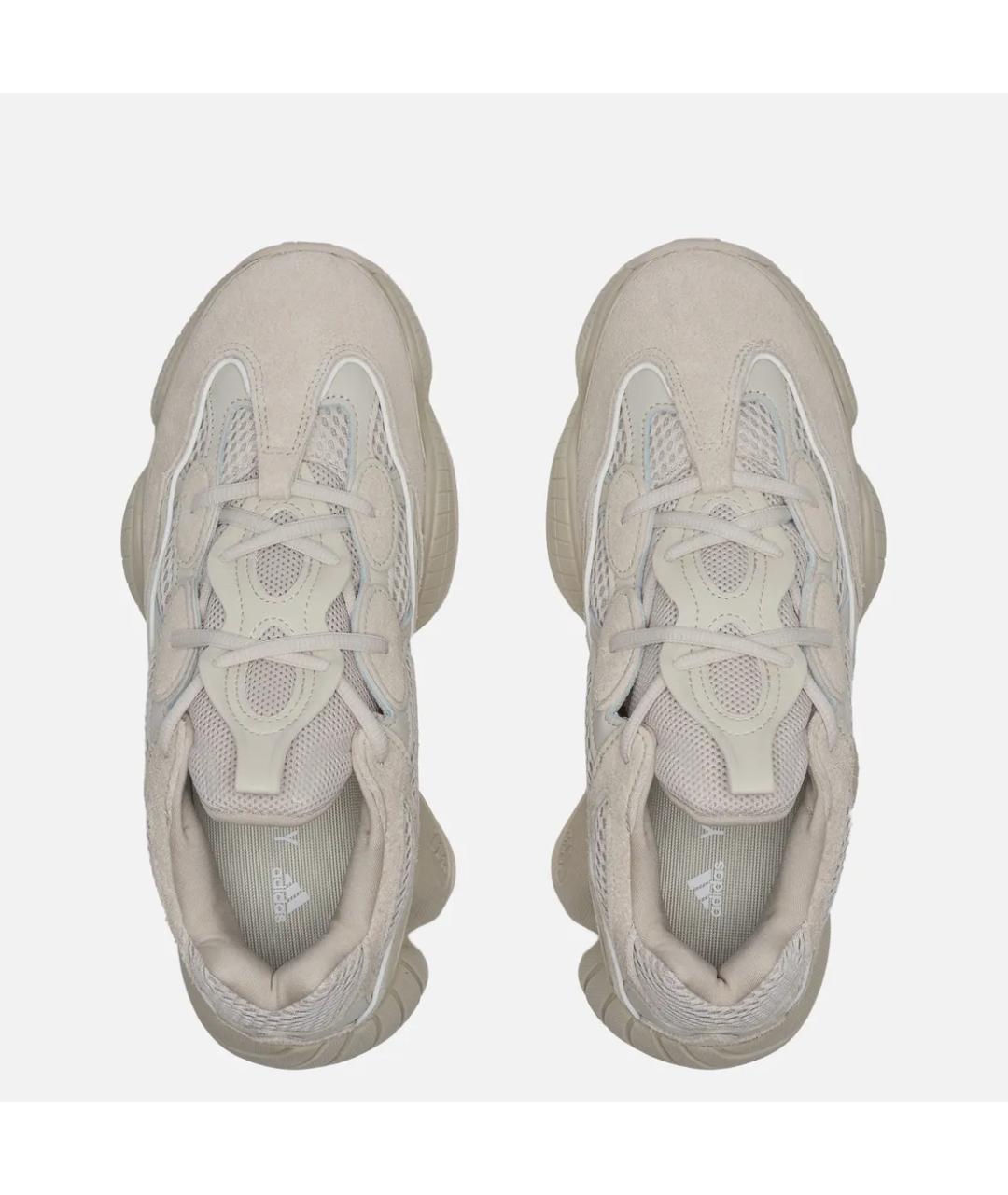 ADIDAS YEEZY Бежевые замшевые низкие кроссовки / кеды, фото 3