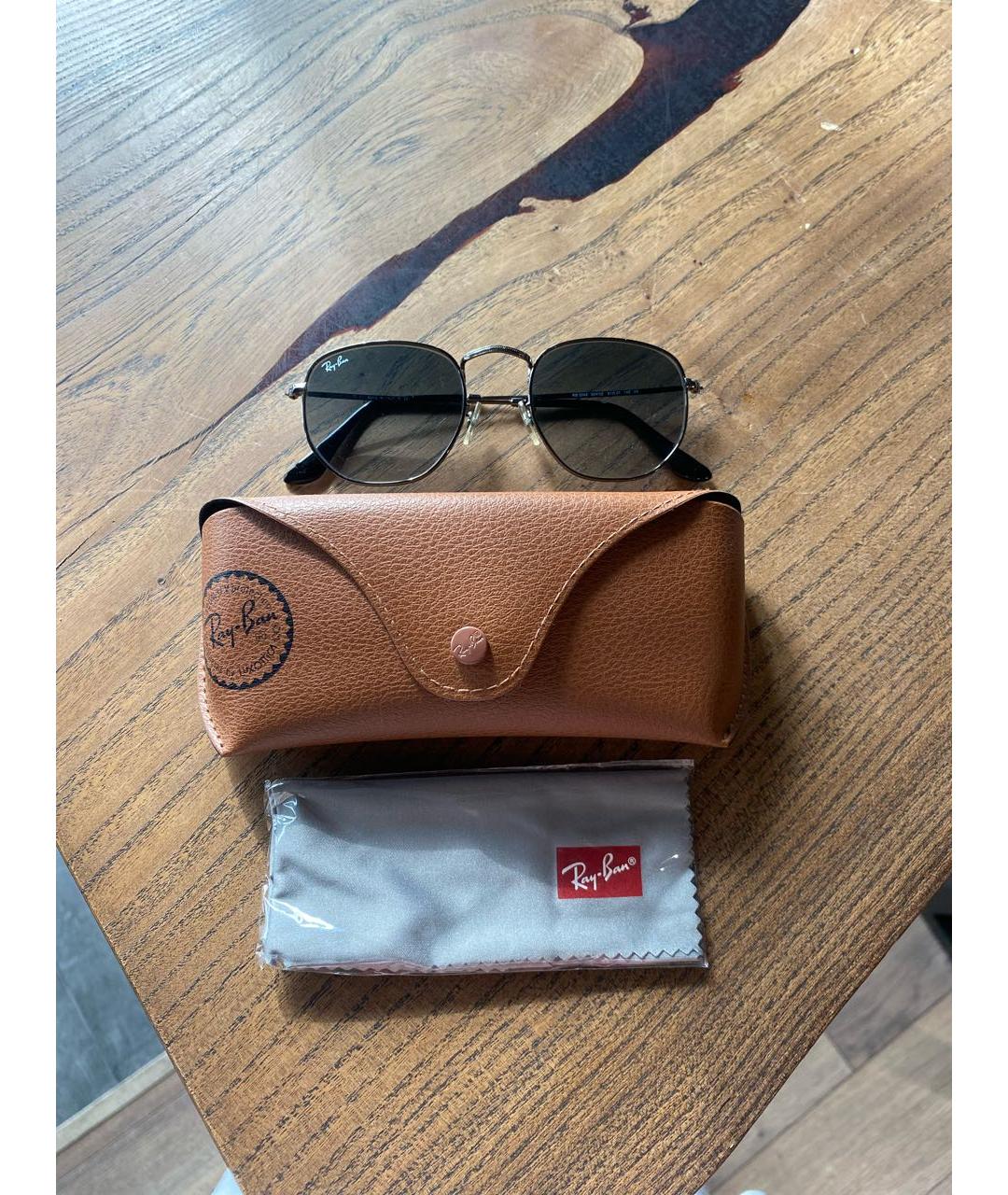 RAY BAN Серые металлические солнцезащитные очки, фото 4