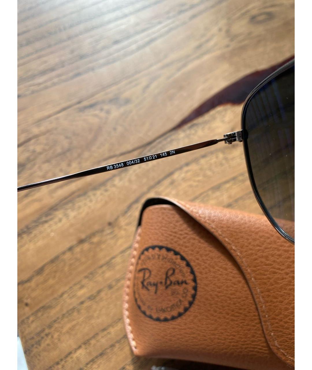RAY BAN Серые металлические солнцезащитные очки, фото 5