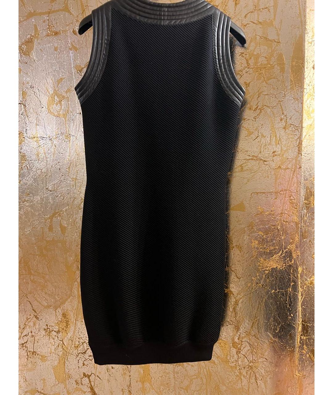 LOUIS VUITTON PRE-OWNED Черное шерстяное повседневное платье, фото 2