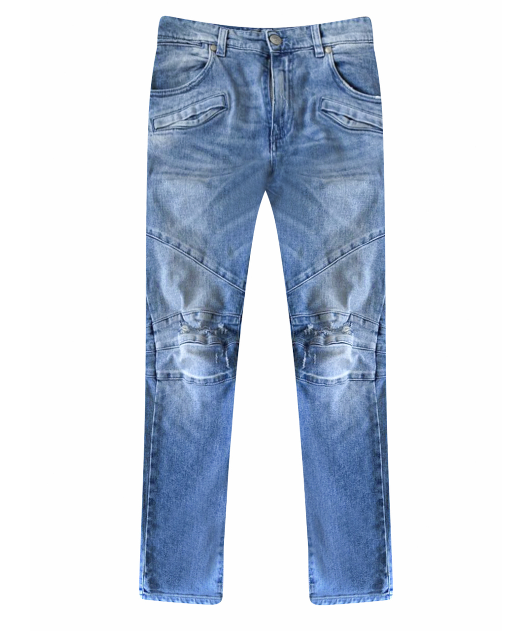 PIERRE BALMAIN Голубые хлопковые прямые джинсы, фото 1