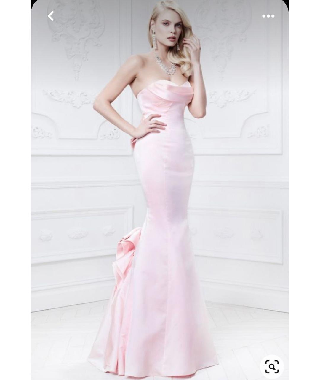 ZAC POSEN Розовое атласное вечернее платье, фото 3