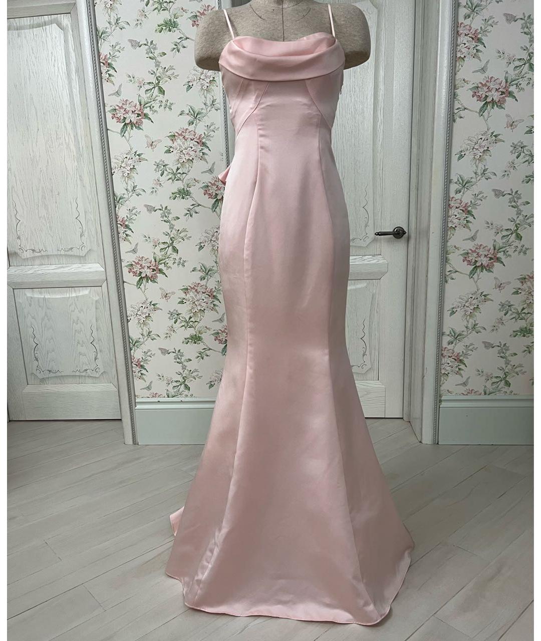 ZAC POSEN Розовое атласное вечернее платье, фото 8