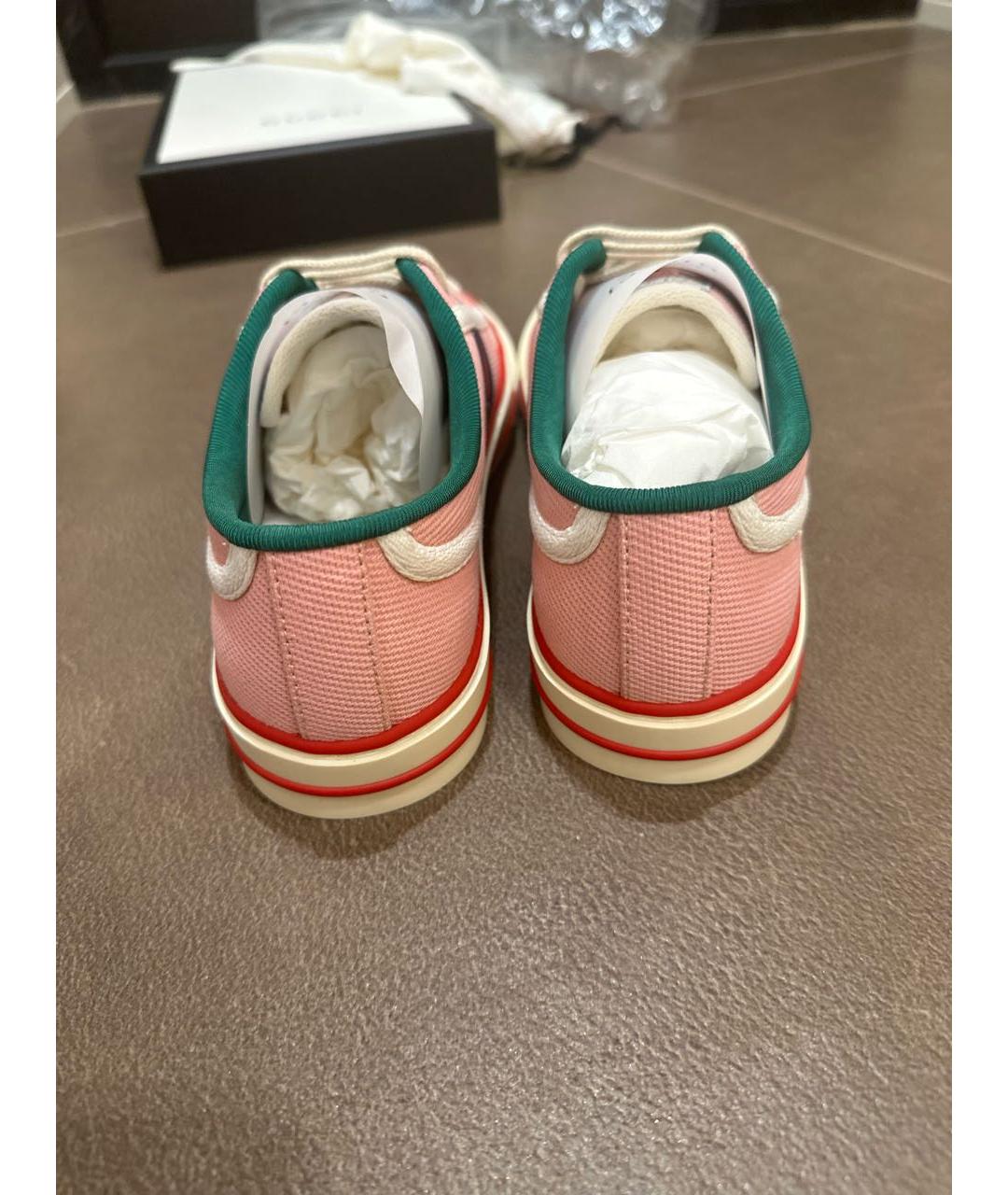 GUCCI Розовые текстильные кеды, фото 4