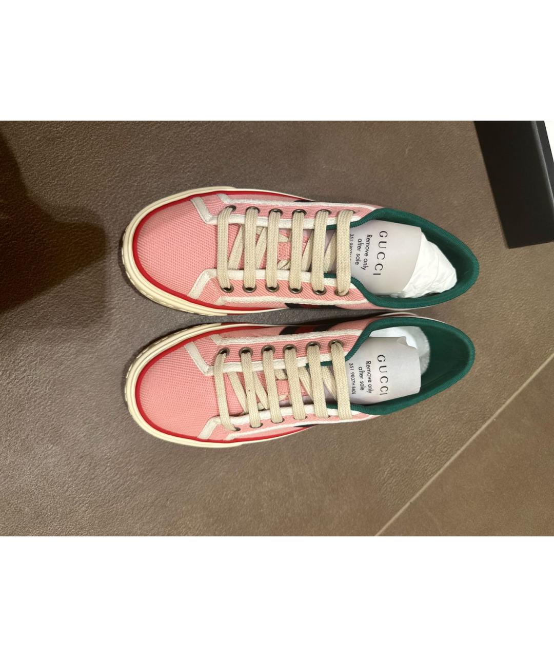 GUCCI Розовые текстильные кеды, фото 2