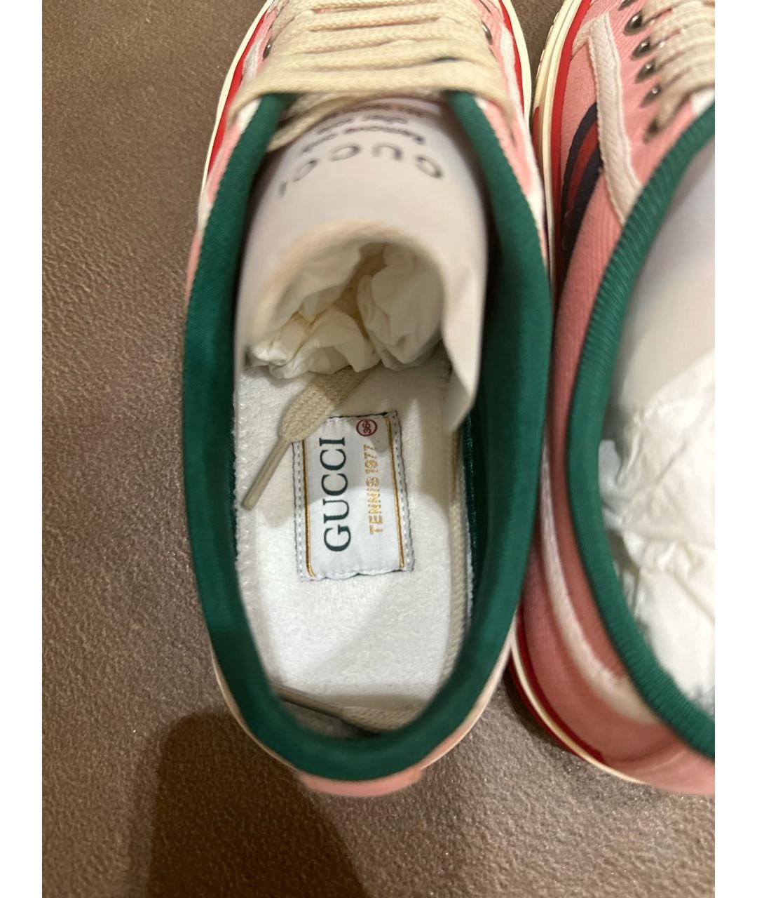 GUCCI Розовые текстильные кеды, фото 7