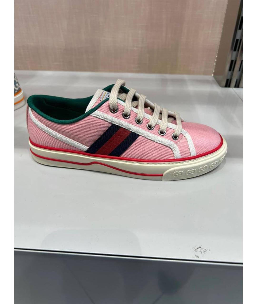 GUCCI Розовые текстильные кеды, фото 8
