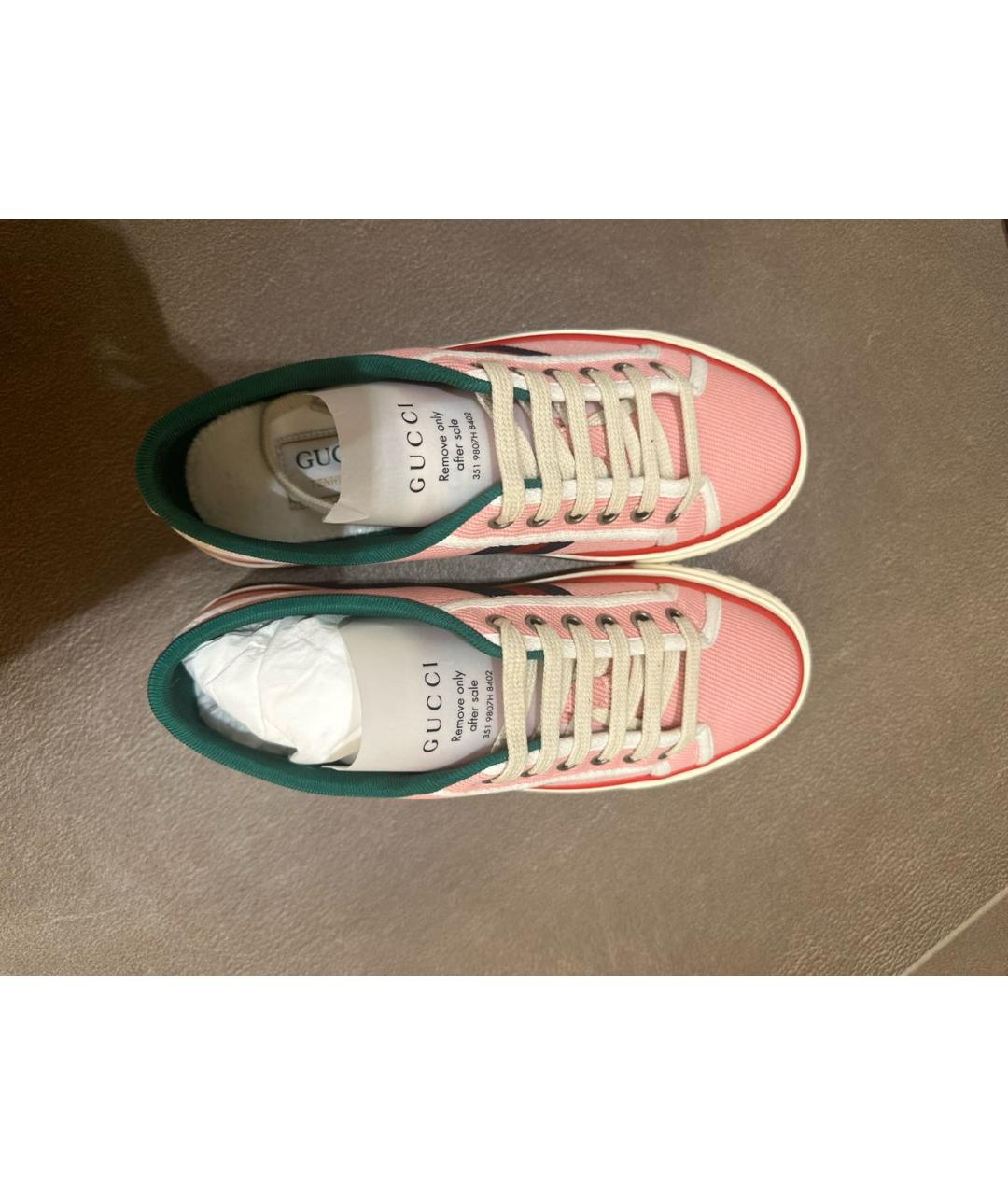 GUCCI Розовые текстильные кеды, фото 3
