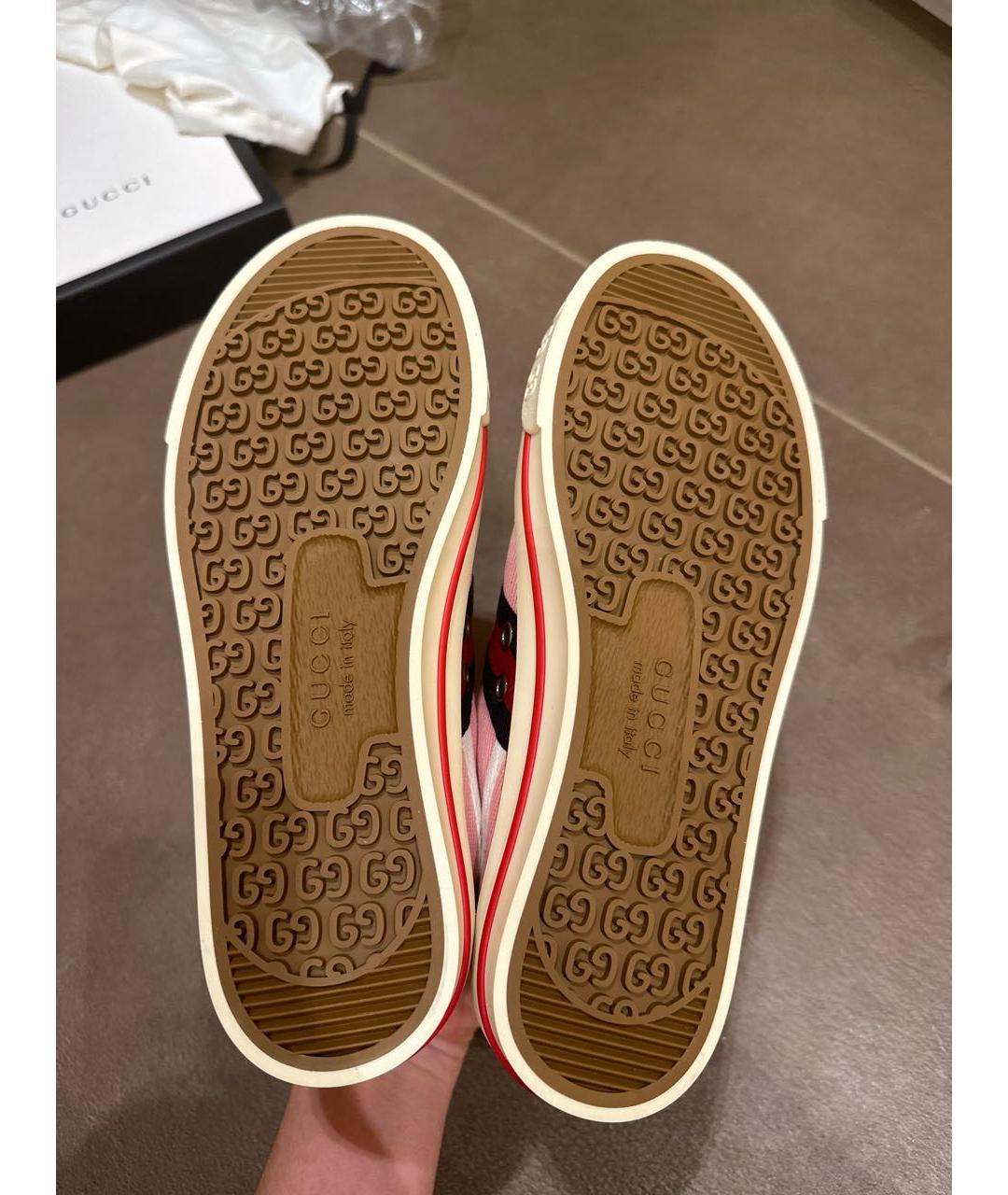 GUCCI Розовые текстильные кеды, фото 6