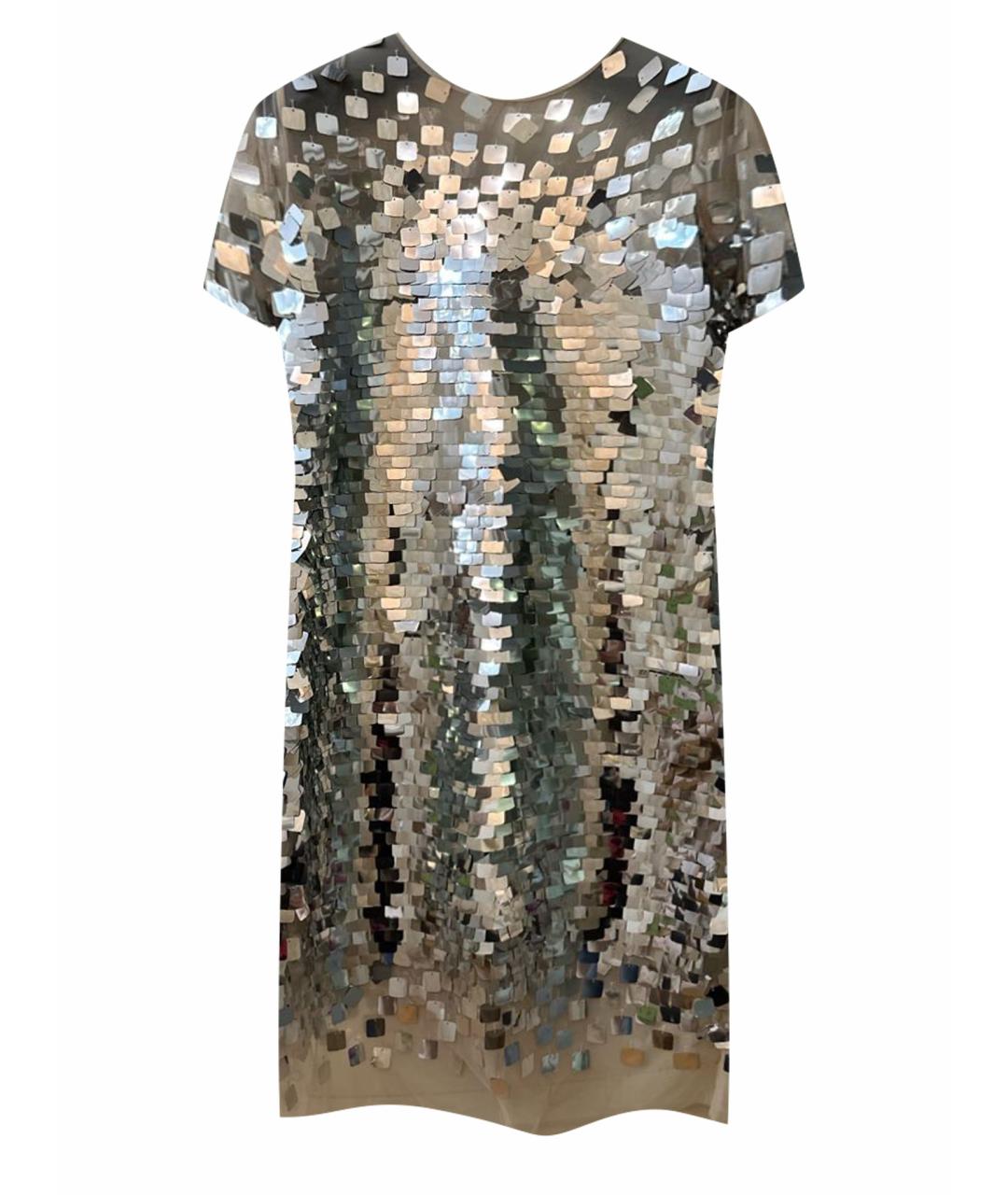 ERMANNO SCERVINO Серебряное полиэстеровое вечернее платье, фото 1