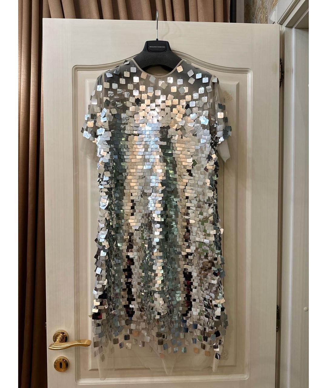ERMANNO SCERVINO Серебряное полиэстеровое вечернее платье, фото 5