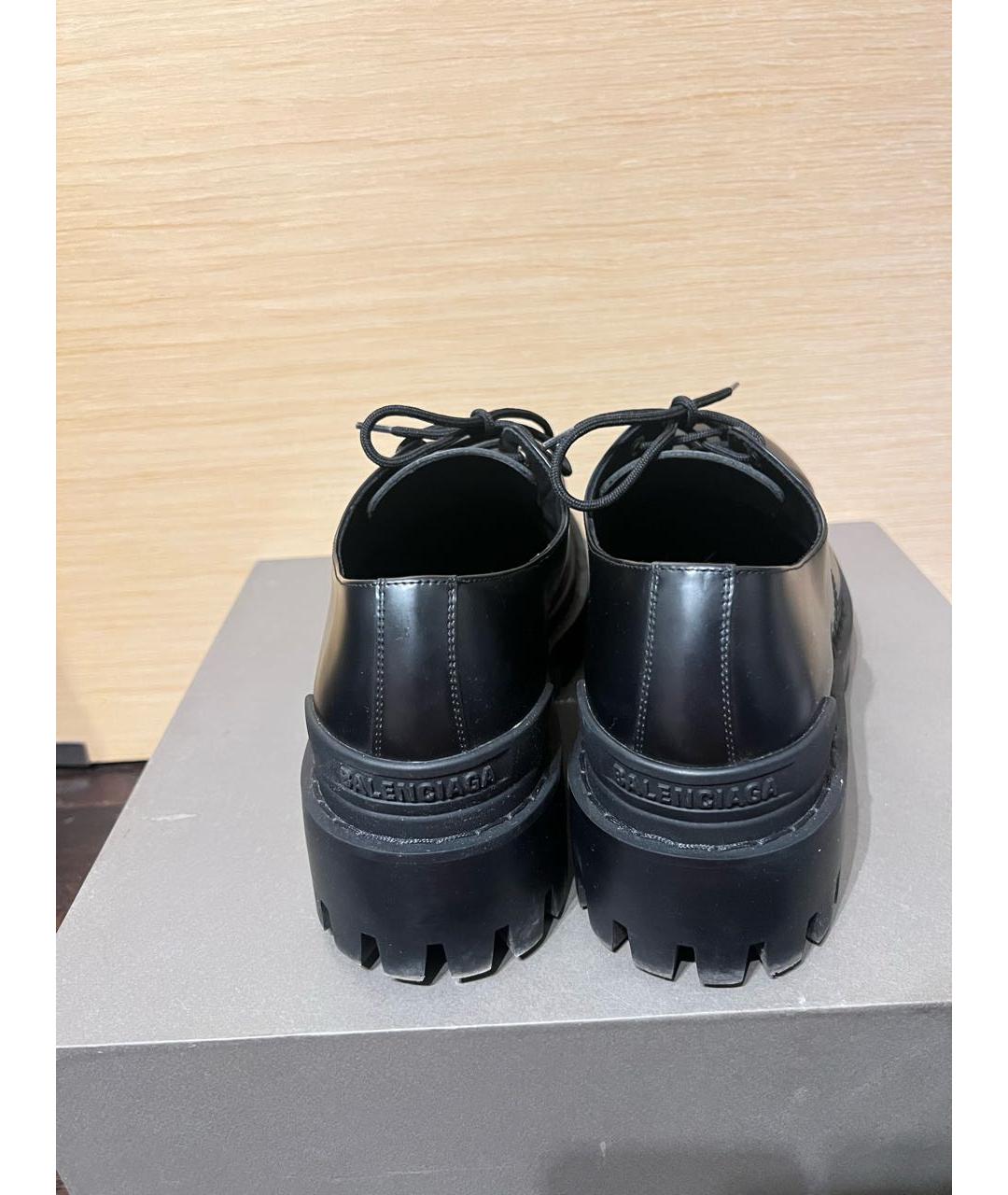 BALENCIAGA Черные кожаные низкие ботинки, фото 4
