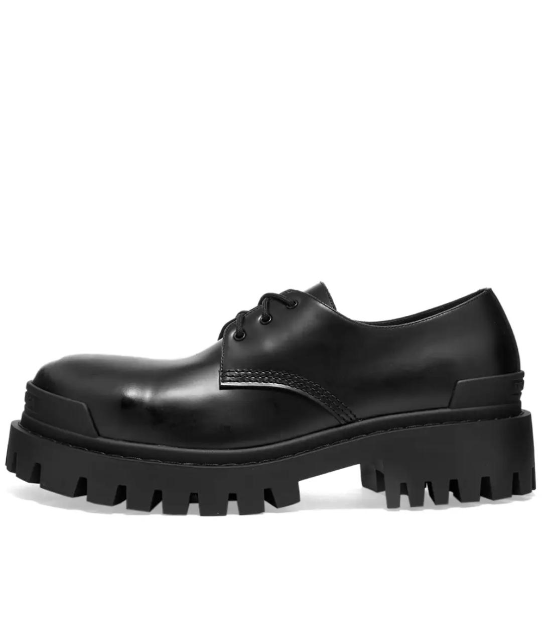 BALENCIAGA Черные кожаные низкие ботинки, фото 7