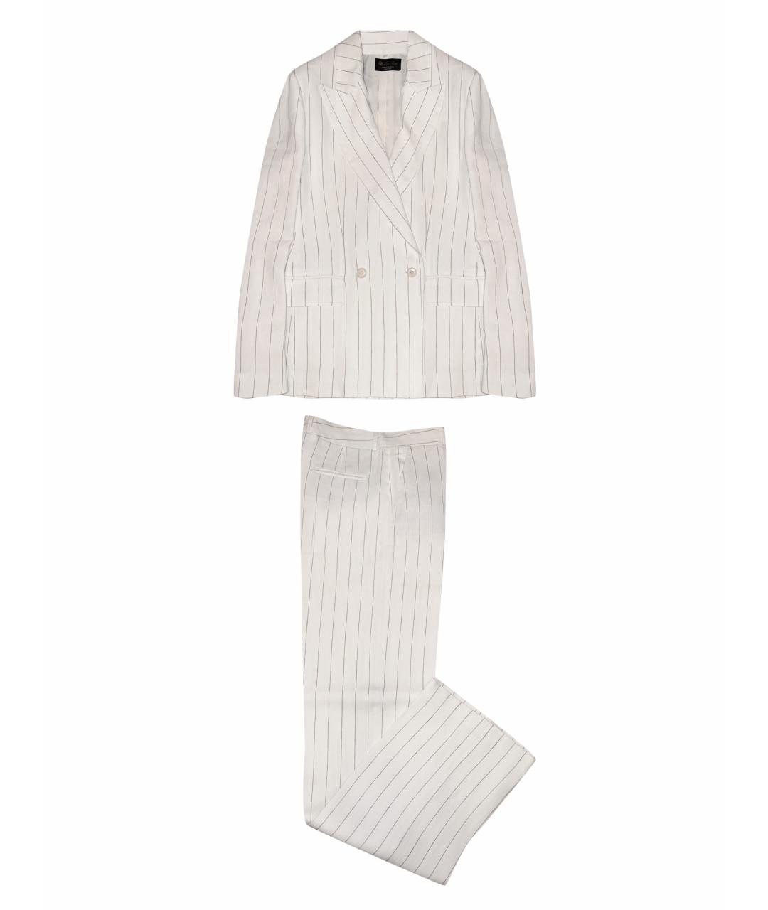 LORO PIANA Белый льняной костюм с брюками, фото 1