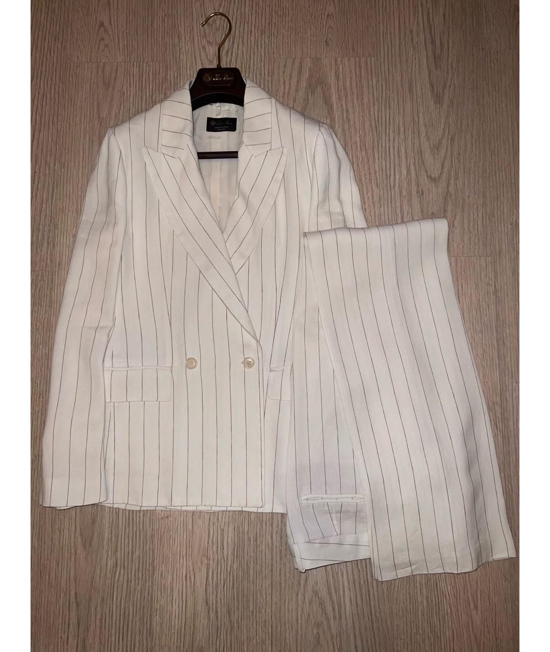 LORO PIANA Белый льняной костюм с брюками, фото 7