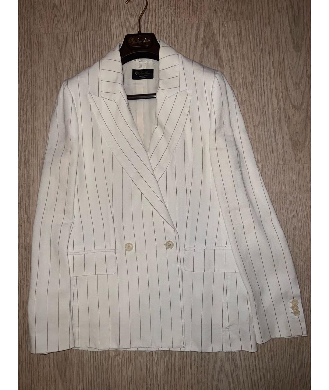 LORO PIANA Белый льняной костюм с брюками, фото 2