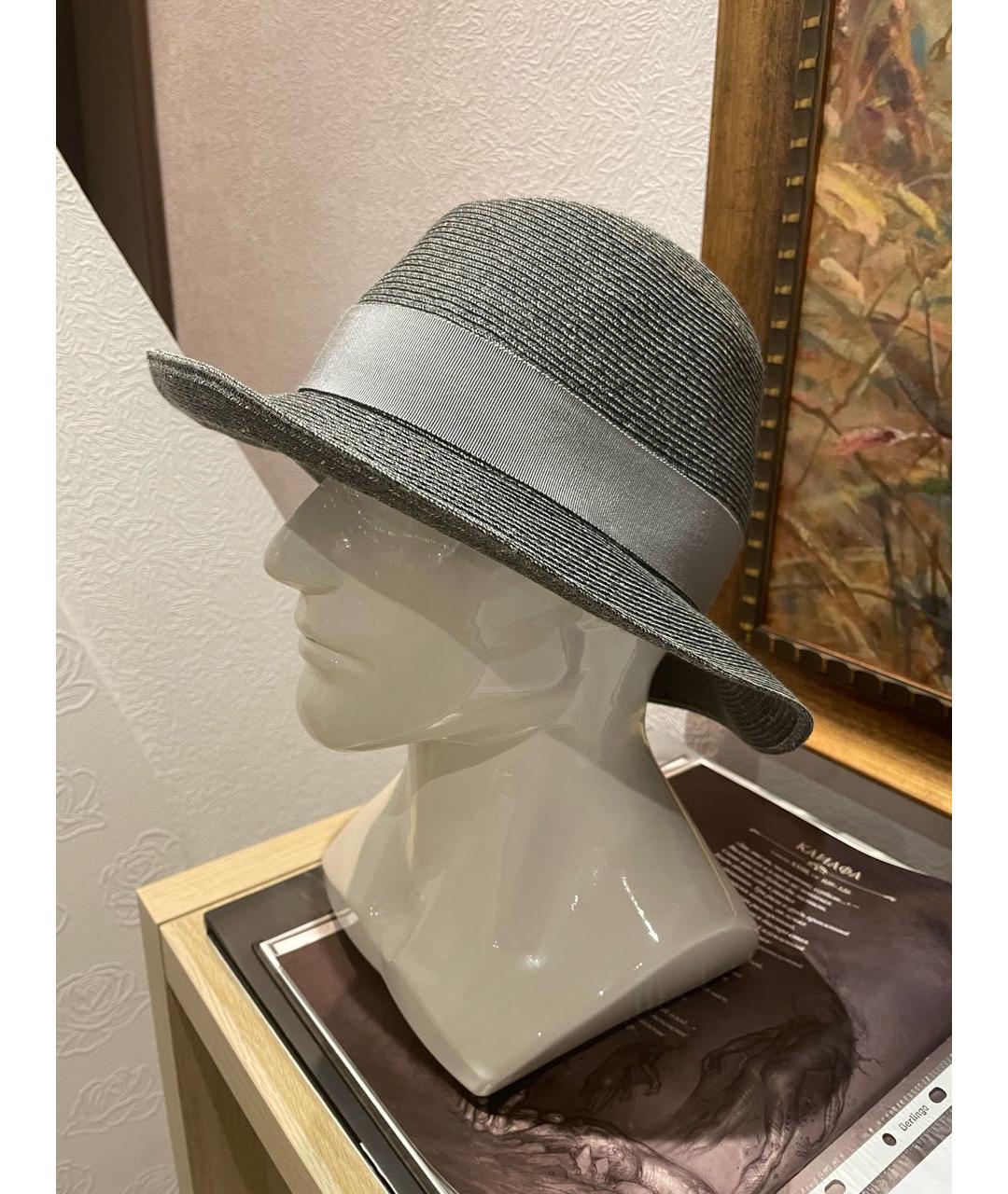 HERMES PRE-OWNED Серая хлопковая шляпа, фото 2