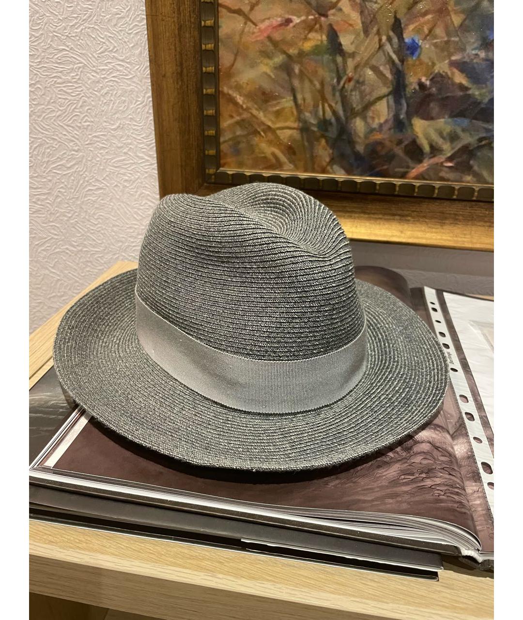 HERMES PRE-OWNED Серая хлопковая шляпа, фото 4