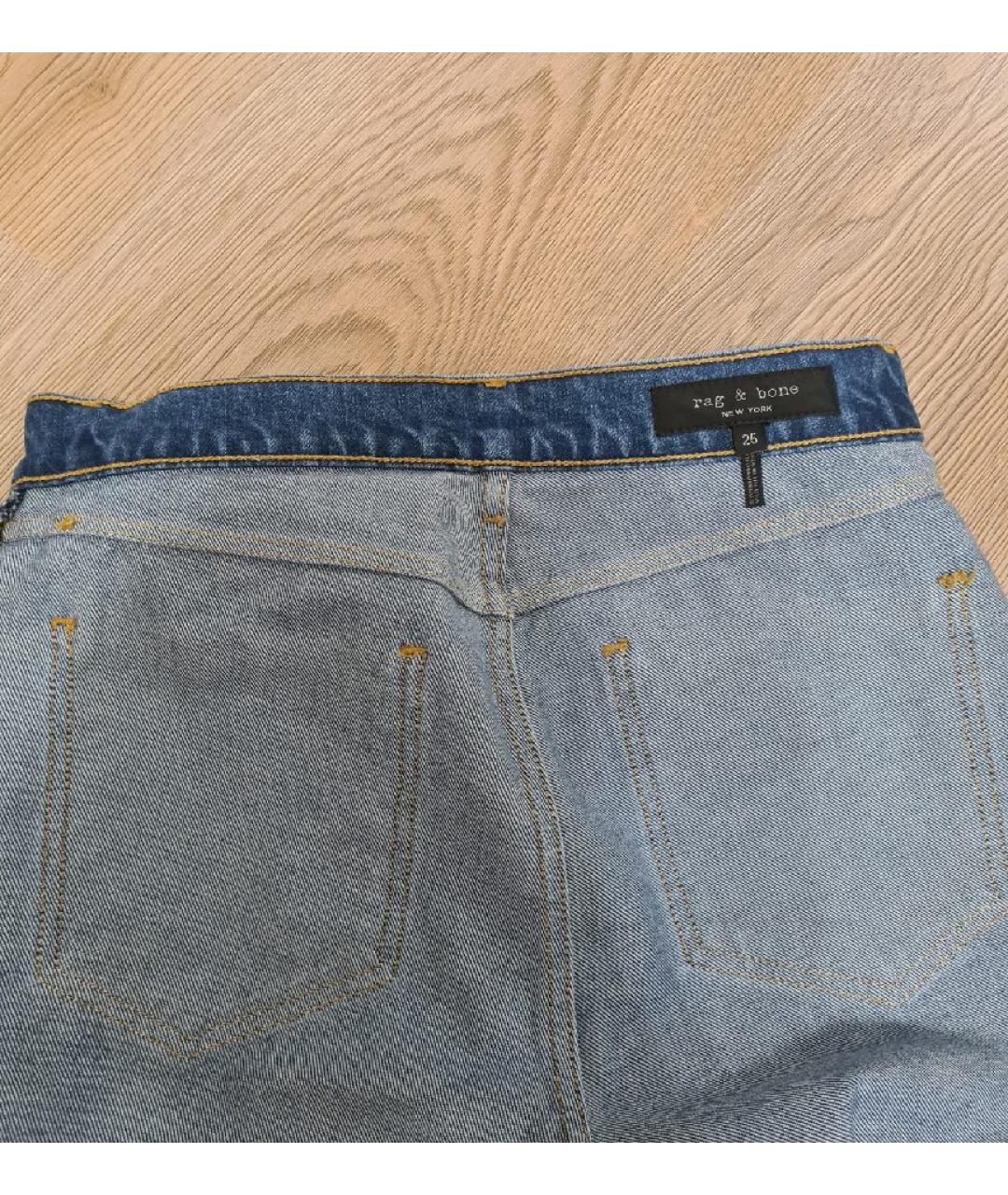 RAG&BONE Синие хлопковые джинсы клеш, фото 4