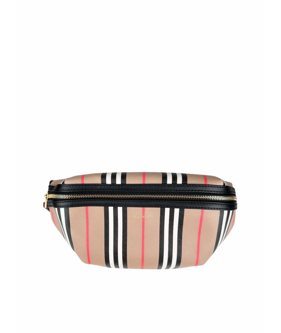 BURBERRY Бежевая поясная сумка из искусственной кожи, фото 1