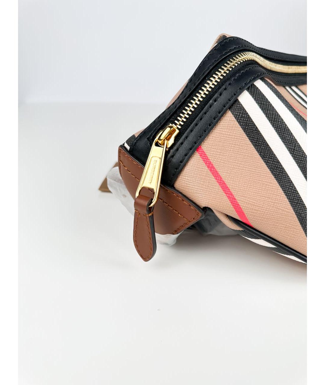 BURBERRY Бежевая поясная сумка из искусственной кожи, фото 4