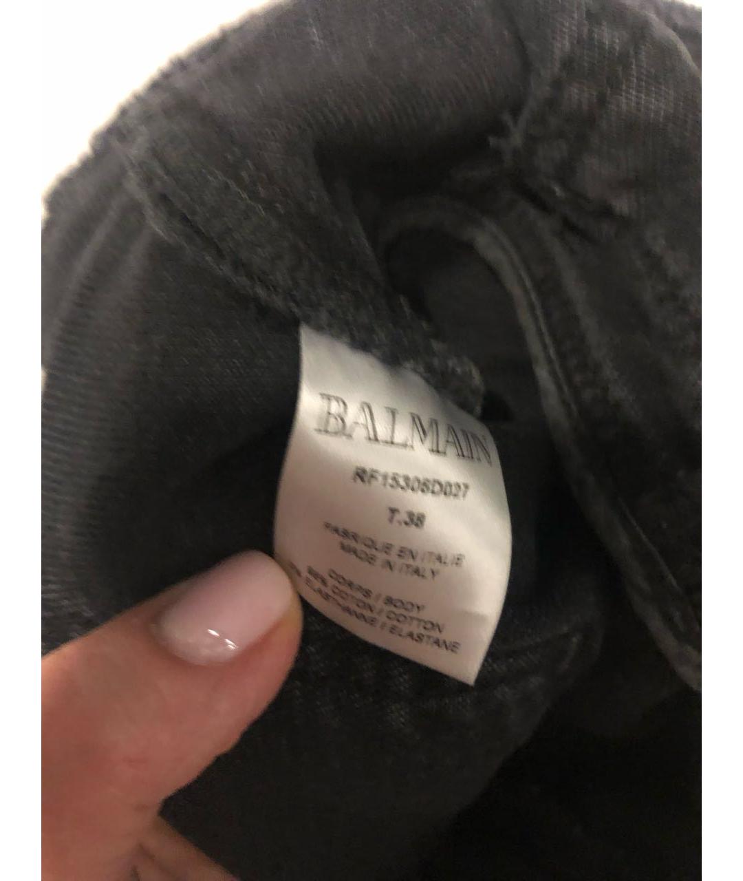 BALMAIN Черные хлопковые джинсы слим, фото 4