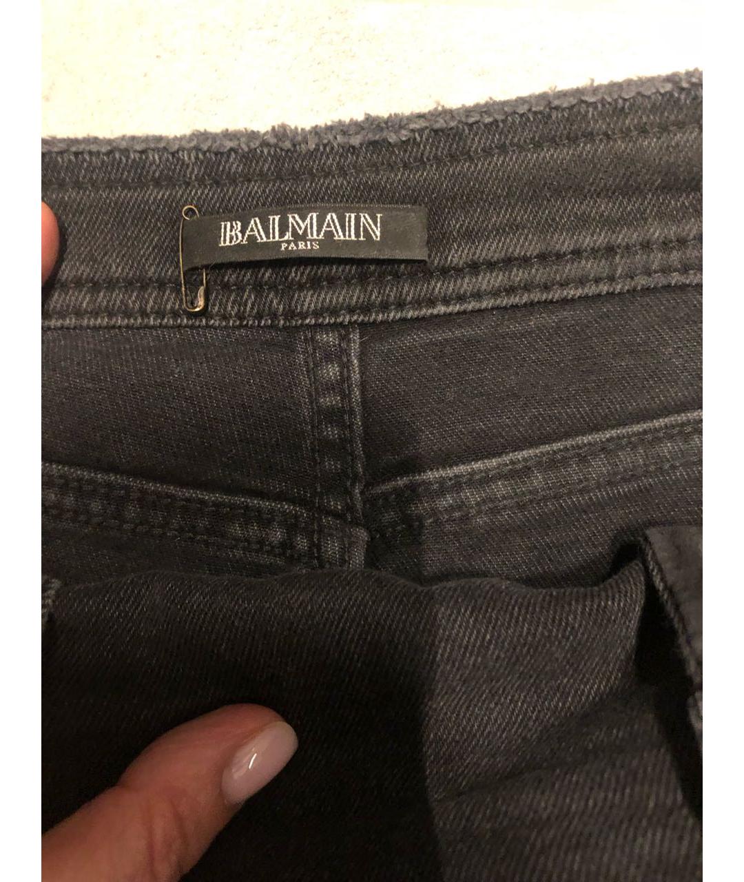 BALMAIN Черные хлопковые джинсы слим, фото 3